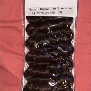 Tape In Curly Human Hair Extensions 22”